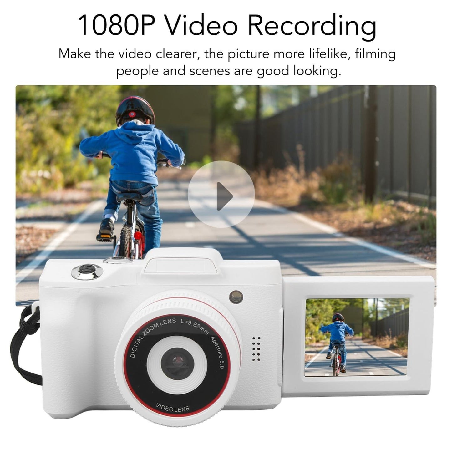 Hd 720P Recording Flip Screen Digital Camera With Interchangeable Lens And Infrared Lens - Black