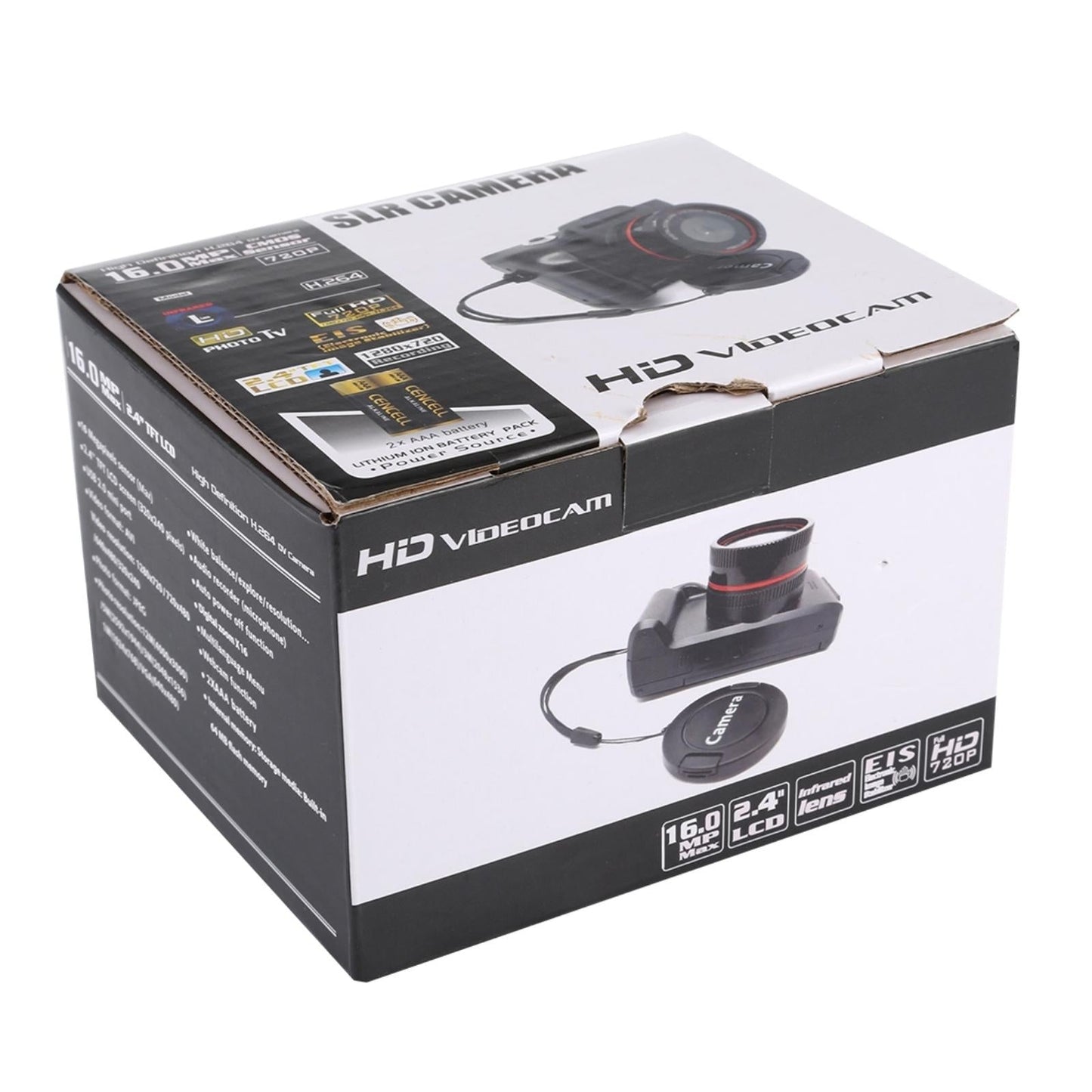 Hd 720P Recording Flip Screen Digital Camera With Interchangeable Lens And Infrared Lens - Black
