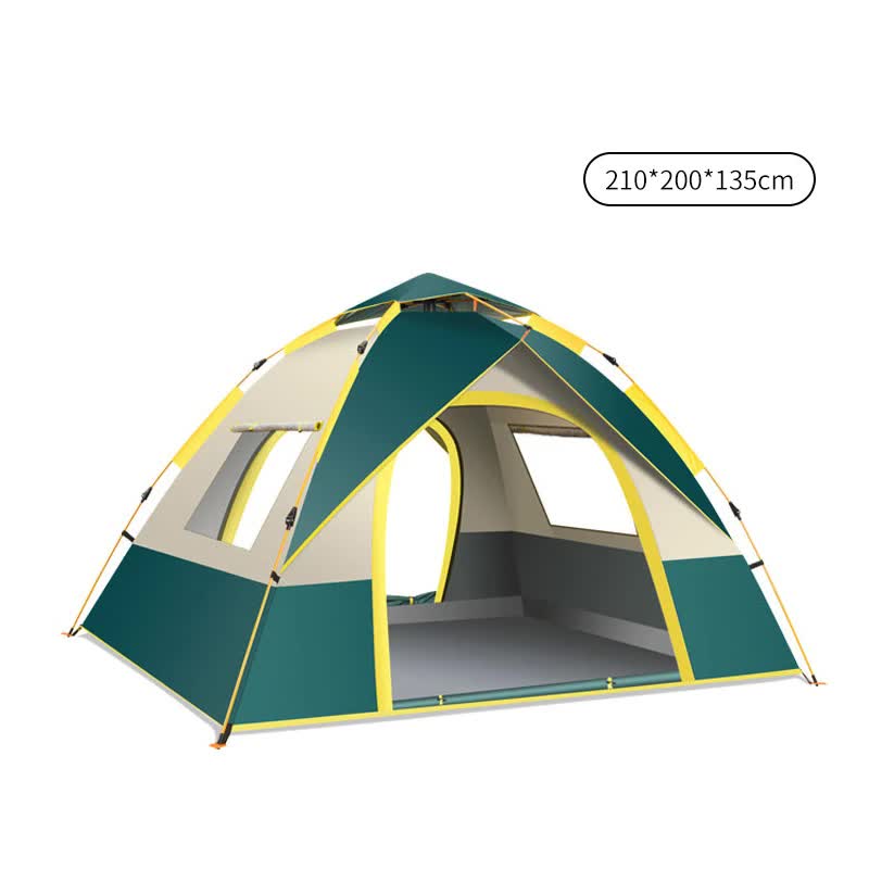 Beige 2 Person Lightweight Camping Tent (200*150*125cm) | UV Protection Silver Coated, Dual Doors & Windows