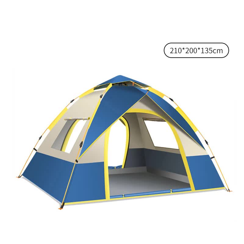 Beige 2 Person Lightweight Camping Tent (200*150*125cm) | UV Protection Silver Coated, Dual Doors & Windows