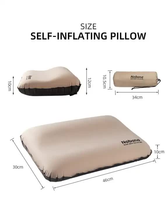 Automatic Inflatable 3D Outdoor Sponge Pillow - Portable Camping Travel Neck Cushion, Comfortable Air Mattress for Tent, Versatile Nap Pillow