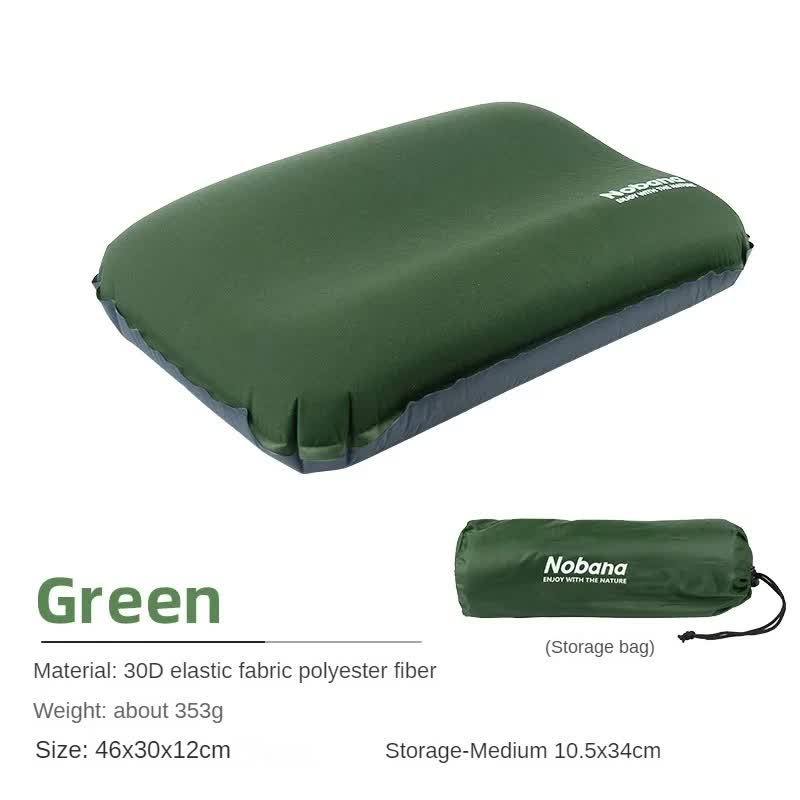 Automatic Inflatable 3D Outdoor Sponge Pillow - Portable Camping Travel Neck Cushion, Comfortable Air Mattress for Tent, Versatile Nap Pillow