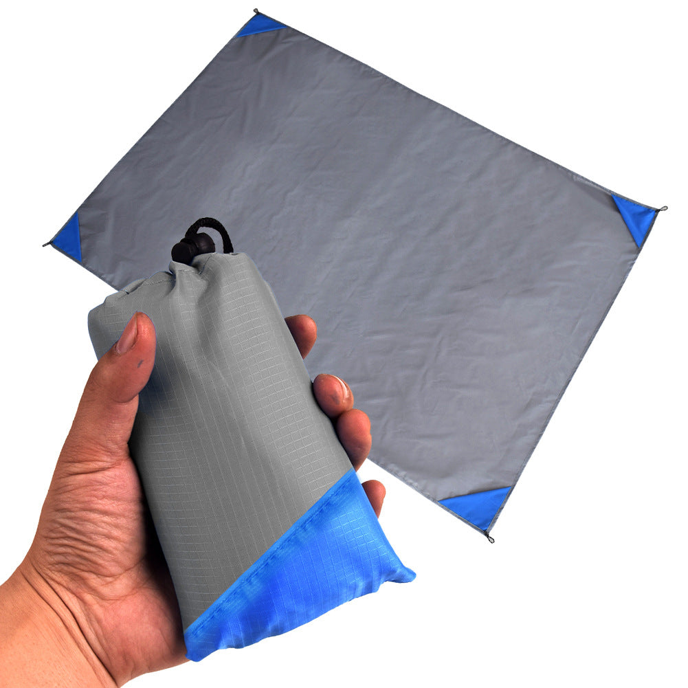 Grey And Orange Portable Waterproof Camping Mat - Foldable Picnic and Beach Blanket