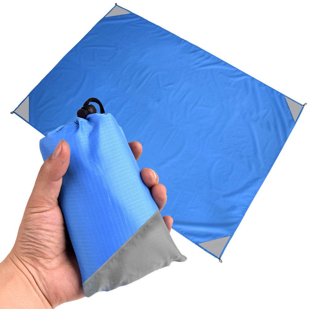 Grey And Orange Portable Waterproof Camping Mat - Foldable Picnic and Beach Blanket