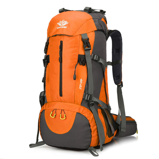 Orange High-Capacity Nylon Hiking Backpack - Durable, Multi-Functional Outdoor Travel Pack