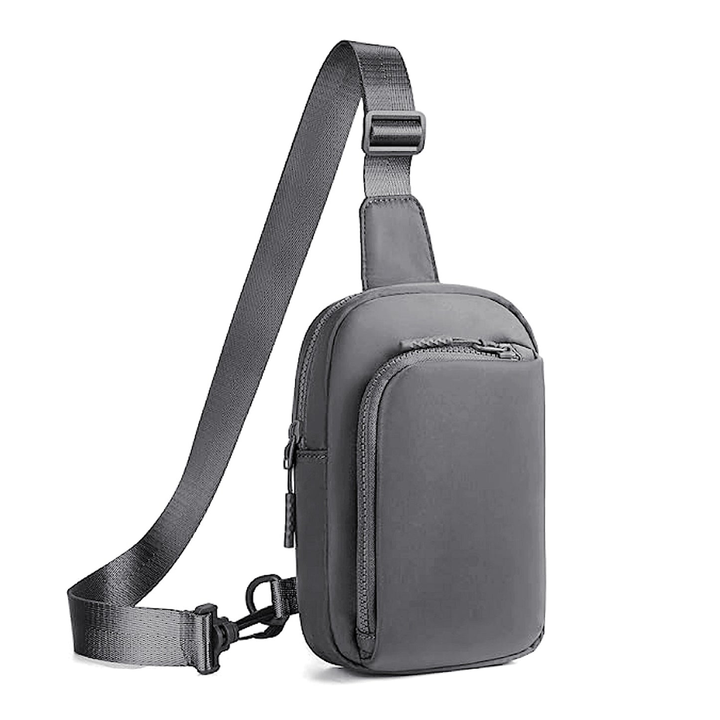Black Trendy Waterproof Sling Bag - Lightweight Crossbody Chest Pack, Adjustable Strap