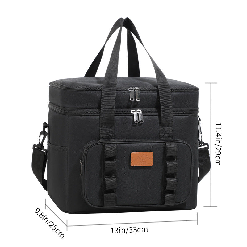 Green 23L Extra Large Insulated Cooler Bag with Double Layers - Perfect for Camping, Picnics, and Outdoor Adventures