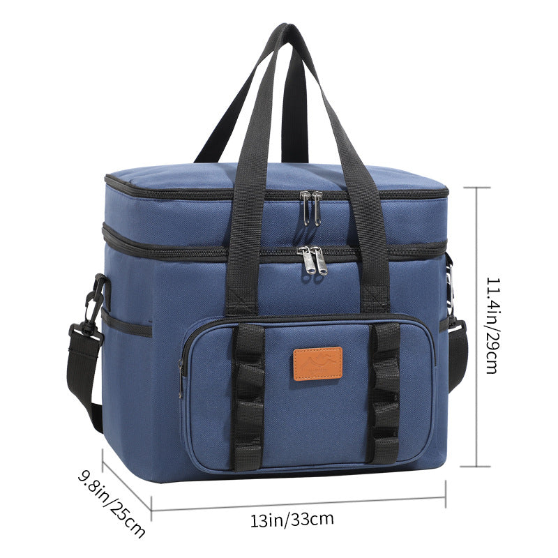Green 23L Extra Large Insulated Cooler Bag with Double Layers - Perfect for Camping, Picnics, and Outdoor Adventures