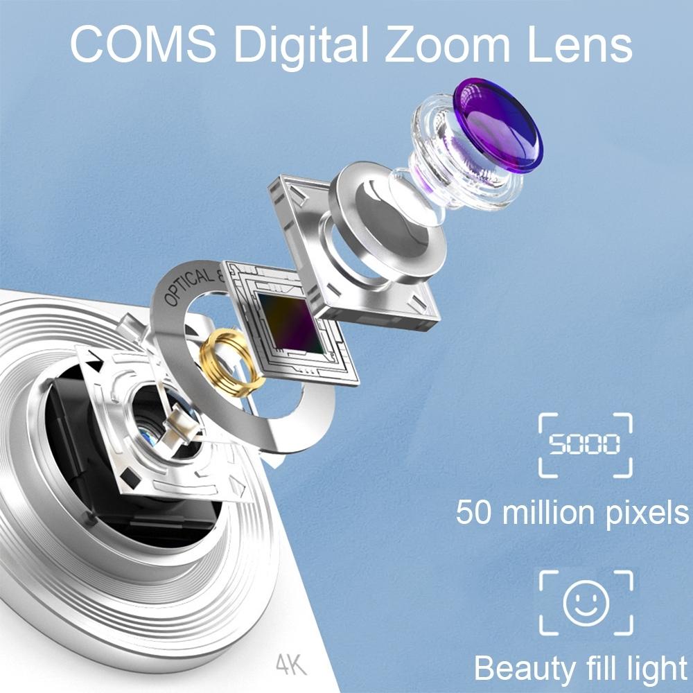 4K 8X Optical Zoom Telescopic Lens Digital Camera - Black 2.88 Inch