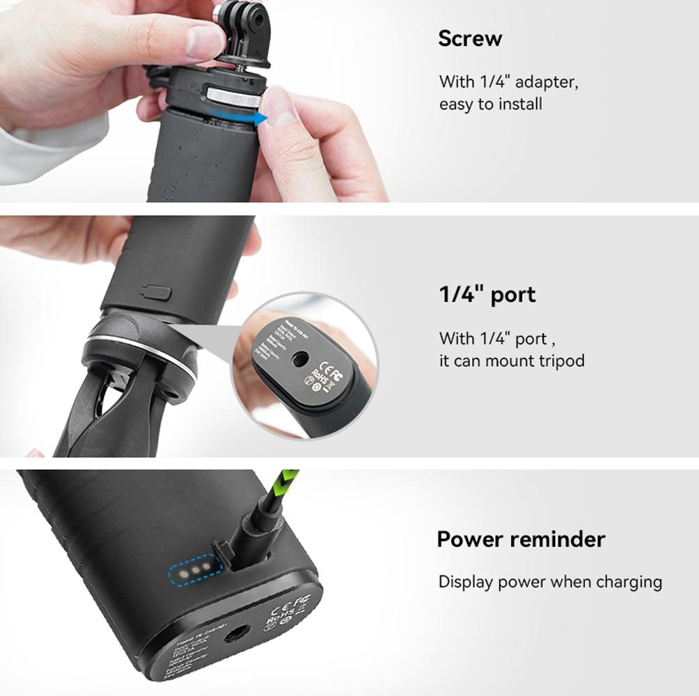 Sports Camera And Phone Selfie Stick With 10000Mah Power Bank