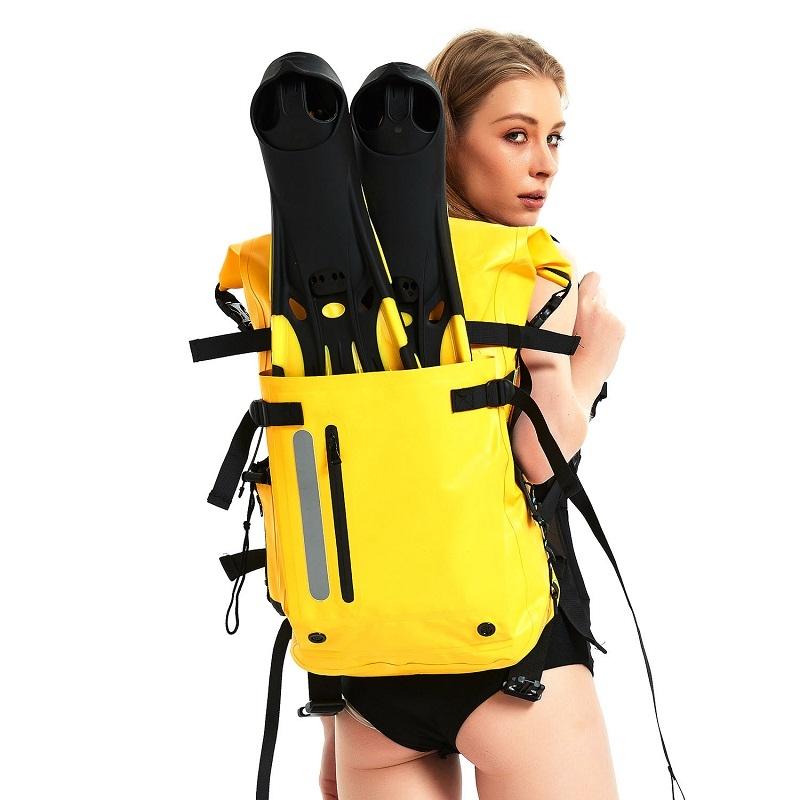 Waterproof Diving Fins Bag Scuba Swimming Backpack - Black