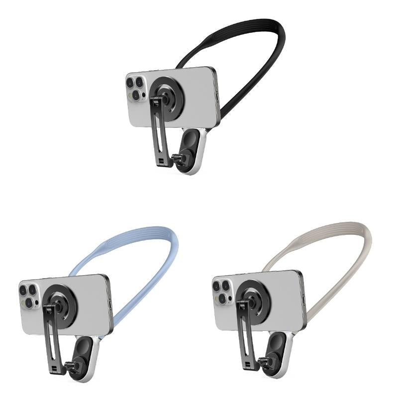 Versatile Magnetic Neck Holder For Phones And Action Cameras - Glacier Blue