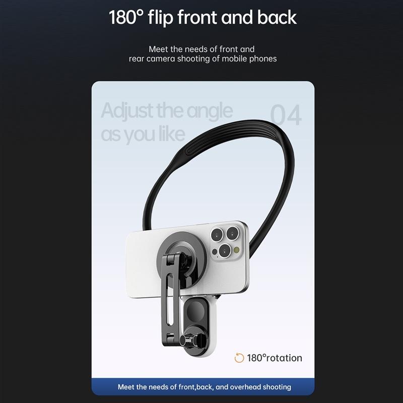 Versatile Magnetic Neck Holder For Phones And Action Cameras - Glacier Blue