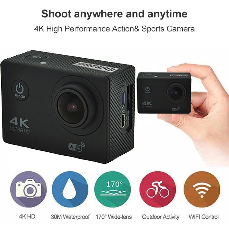 Waterproof 4K Action Camera For Cycling And Diving - Silver Grey