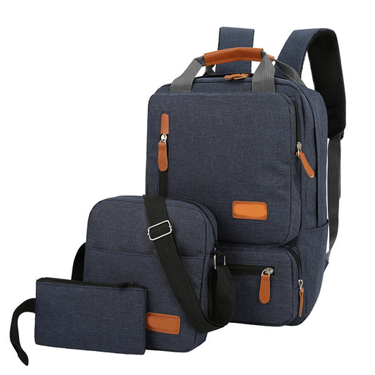 3-Piece Red Travel Backpack Set - Stylish Multi-Functional Backpack, Shoulder Bag & Pouch for Men & Women