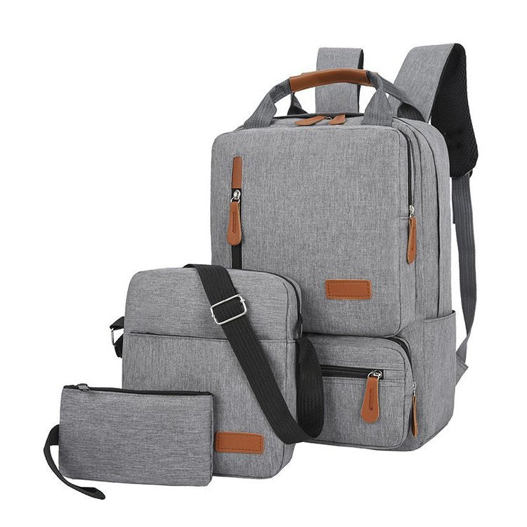3-Piece Red Travel Backpack Set - Stylish Multi-Functional Backpack, Shoulder Bag & Pouch for Men & Women