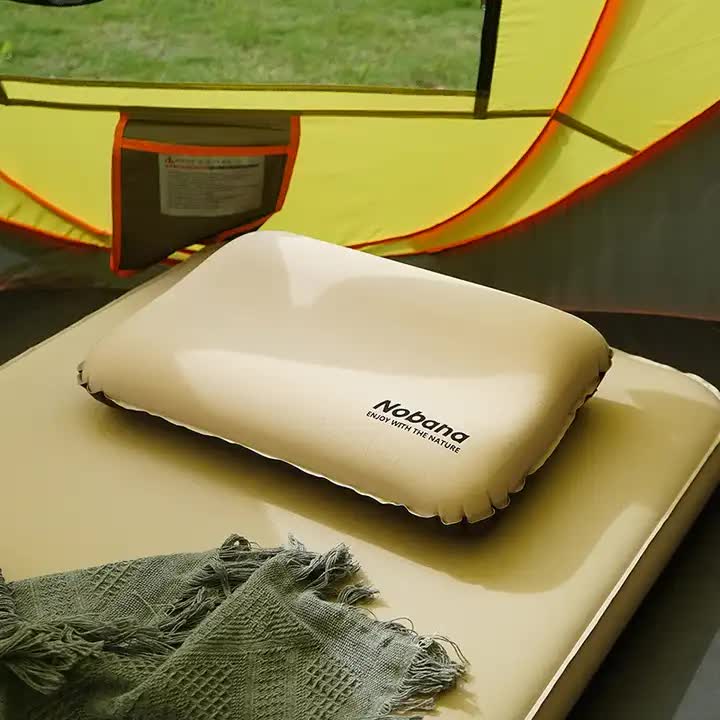 Automatic Inflatable 3D Outdoor Sponge Pillow - Portable Camping Travel Neck Cushion, Comfortable Air Mattress for Tent, Versatile Nap Pillow