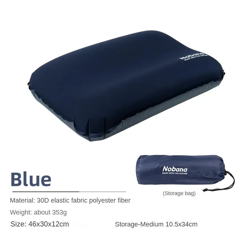 Automatic Inflatable 3D Outdoor Sponge Pillow - Portable Camping Travel Neck Cushion, Comfortable Air Mattress for Tent, Versatile Nap Pillow