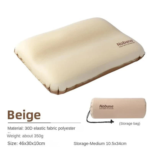 Automatic Inflatable 3D Outdoor Sponge Pillow - Portable Camping Travel Neck Cushion, Comfortable Air Mattress for Tent, Versatile Nap Pillow