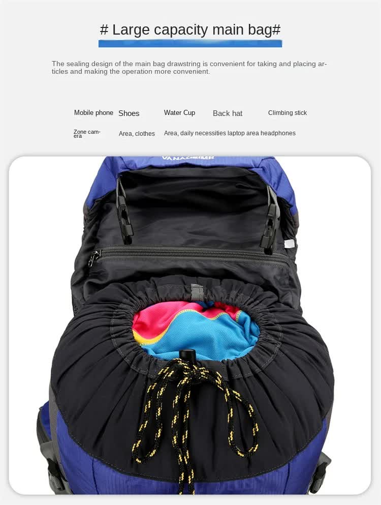 Capacity Nylon Hiking Backpack - Durable, Multi-Functional Outdoor Travel Pack