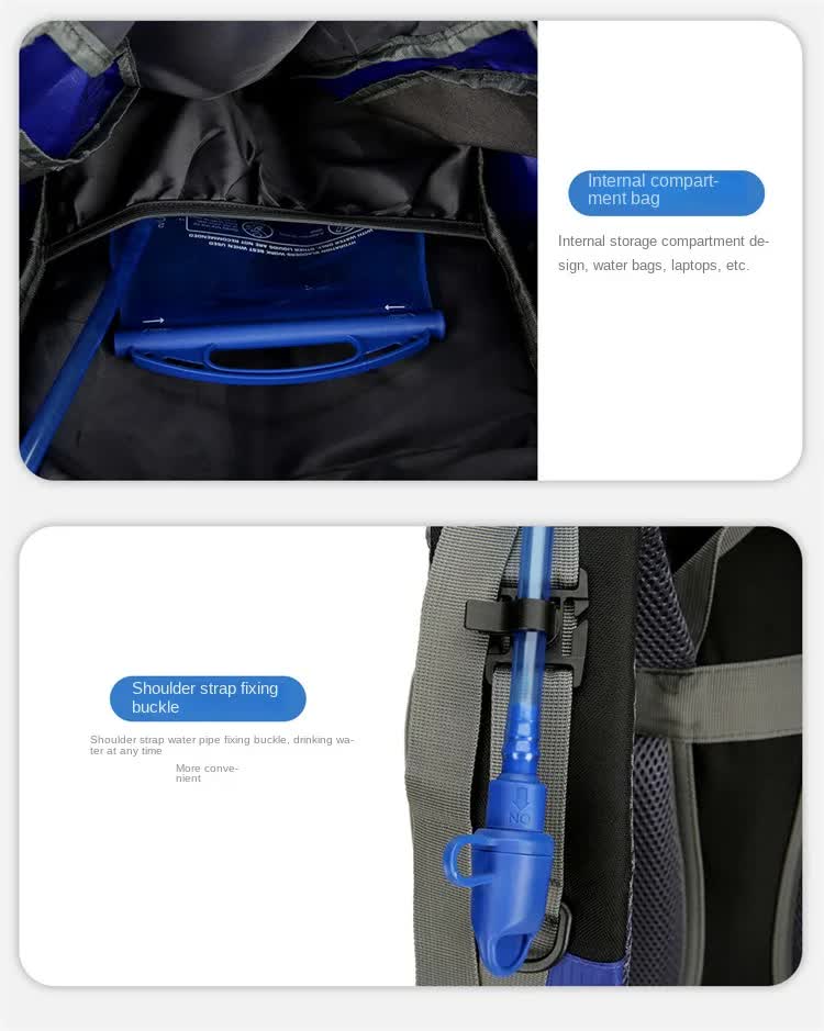 Capacity Nylon Hiking Backpack - Durable, Multi-Functional Outdoor Travel Pack