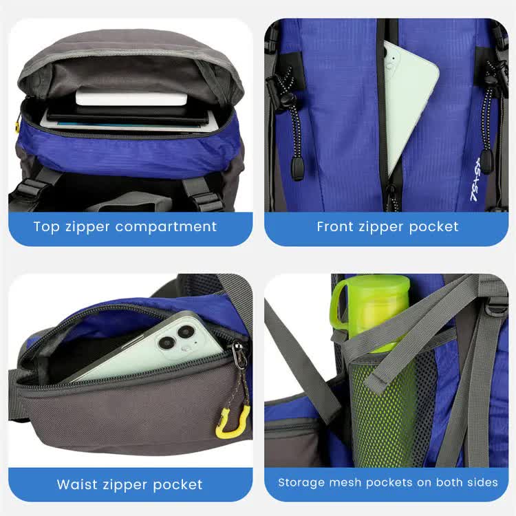 Capacity Nylon Hiking Backpack - Durable, Multi-Functional Outdoor Travel Pack